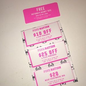 Not used pink coupons